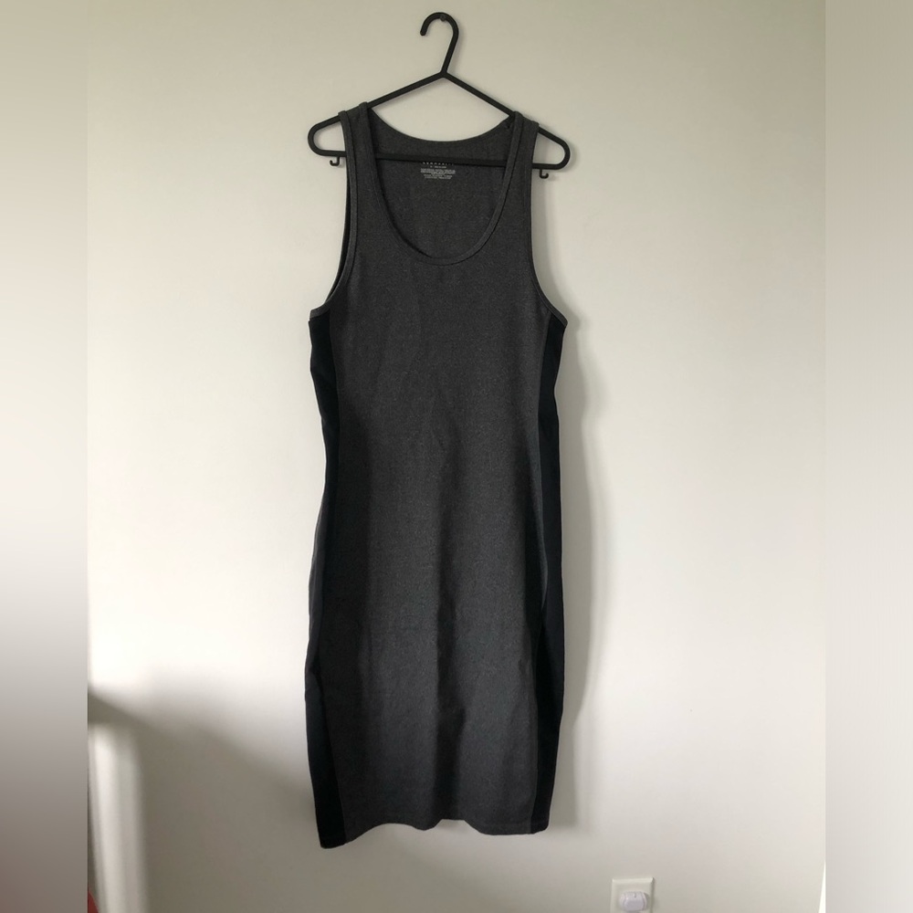 Aritzia Black Sheath Midi Dress Scoop Neck Sleeveless
